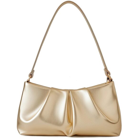 Handbags - 1562 PU Leather Evening Bag Evening Bag Ruched Clutch Purse Detachable